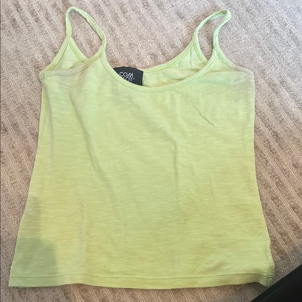 Lime Green Fitted Sleeveless Crop Camisole